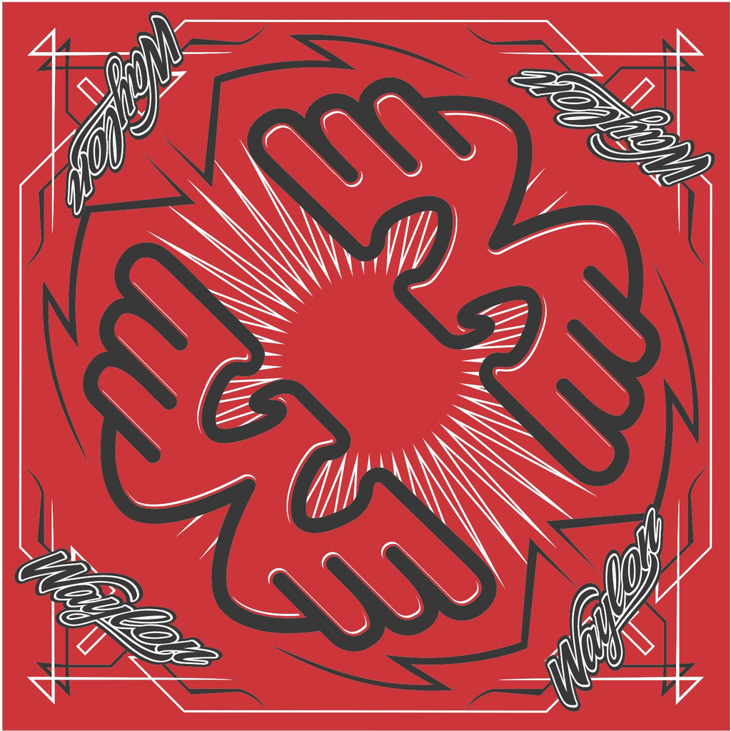 22" Waylon Jennings Red Double Flying W Bandana - Accessories - Waylon Jennings Merch Co.