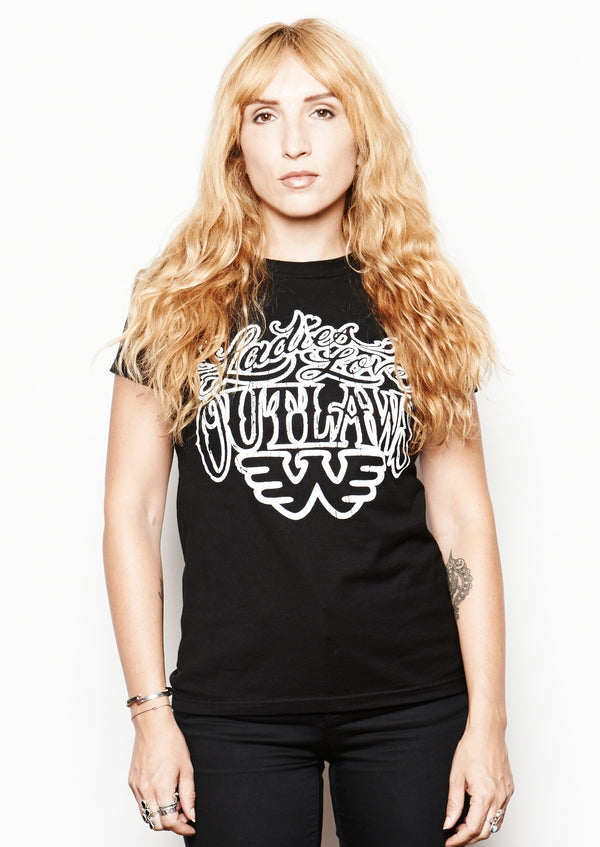 Ladies Love Outlaws Waylon Jennings Women's Tee - Women's Tee Shirt - Waylon Jennings Merch Co.