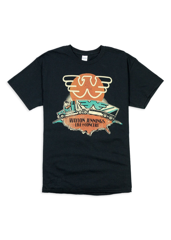 Waylon Jennings Live In Concert Mens Tee Shirt - Men's Tee Shirt - Waylon Jennings Merch Co.