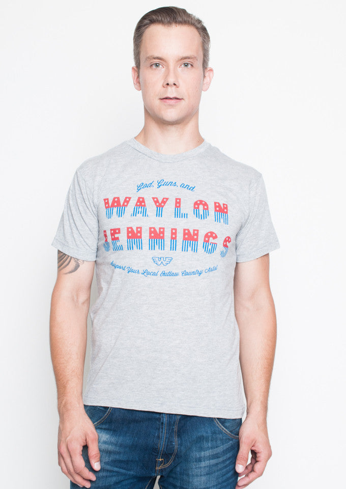God, Guns, and Waylon Jennings Mens Tee Shirt - Men's Tee Shirt - Waylon Jennings Merch Co.