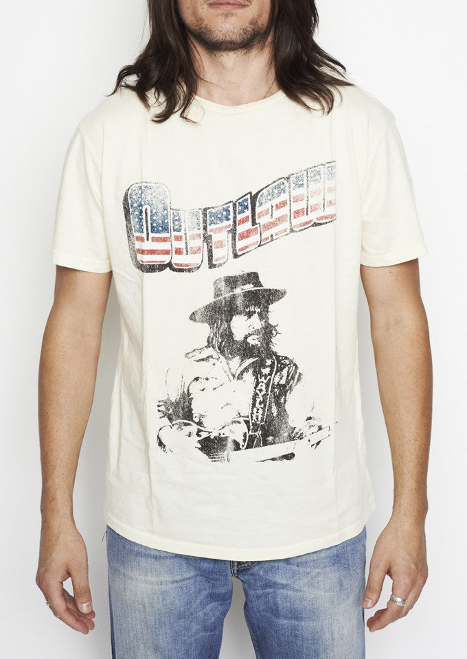 Outlaw Picture of Waylon Jennings with Telecaster Men's Tee Shirt - Men's Tee Shirt - Waylon Jennings Merch Co.