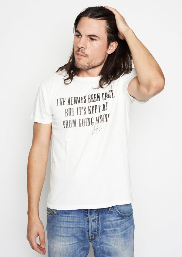 Always Been Crazy Waylon Jennings Crewneck - Ivory - Men's Tee Shirt - Waylon Jennings Merch Co.