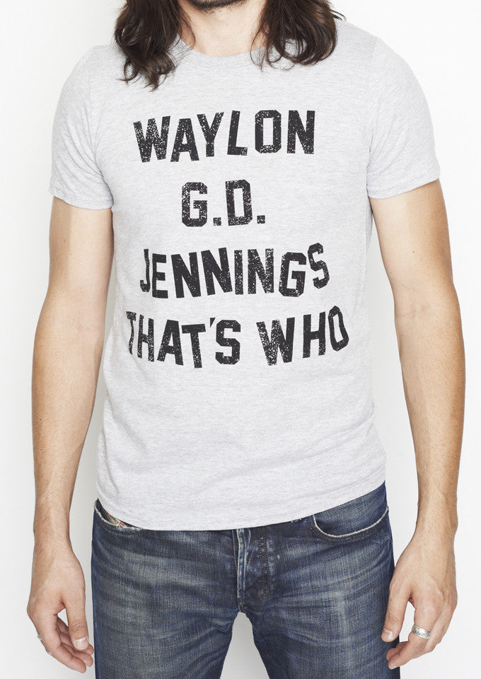 Waylon G.D. Jennings Heather Grey Mens Tee Shirt - Men's Tee Shirt - Waylon Jennings Merch Co.