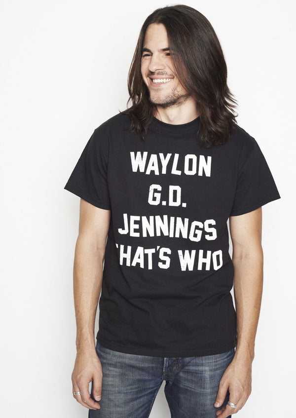Waylon G.D. Jennings Black Mens Tee Shirt - Men's Tee Shirt - Waylon Jennings Merch Co.