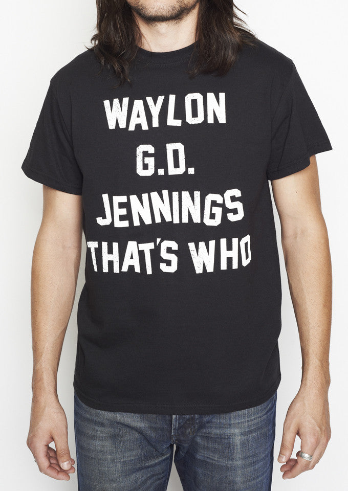 Waylon G.D. Jennings Black Mens Tee Shirt - Men's Tee Shirt - Waylon Jennings Merch Co.