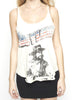 Waylon Jennings Picture Outlaw Women's Racerback Tank Top - Women's Tank Top - Waylon Jennings Merch Co.