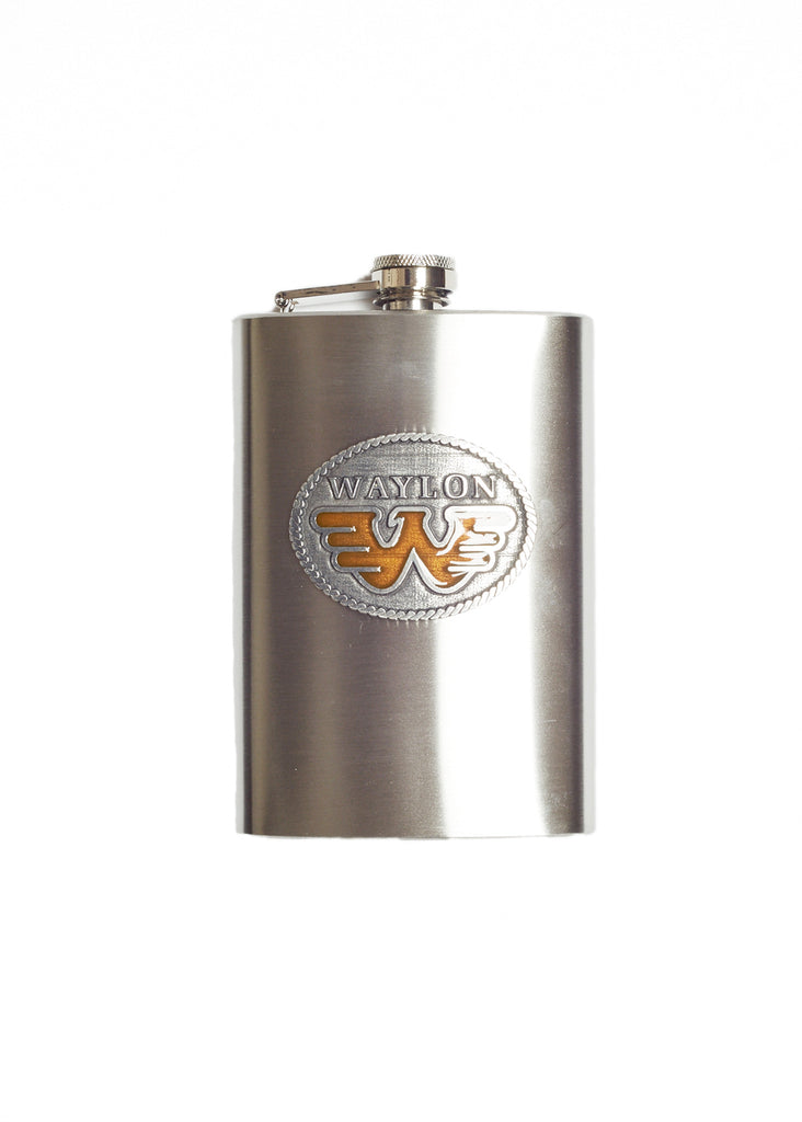 Waylon Jennings Stainless Steel Flask - Accessories - Waylon Jennings Merch Co.