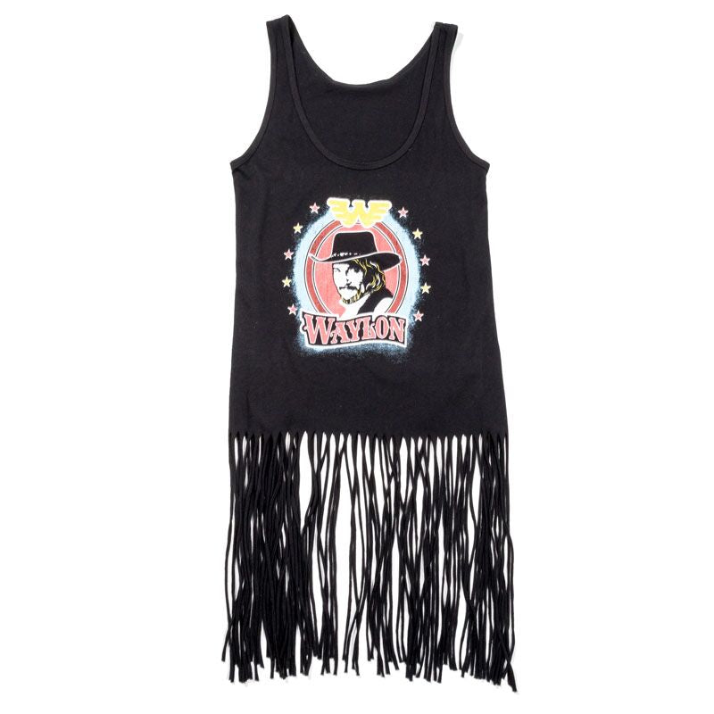 Waylon Jennings Flying W Fringe Tank - Women's Fringe Top - Waylon Jennings Merch Co.