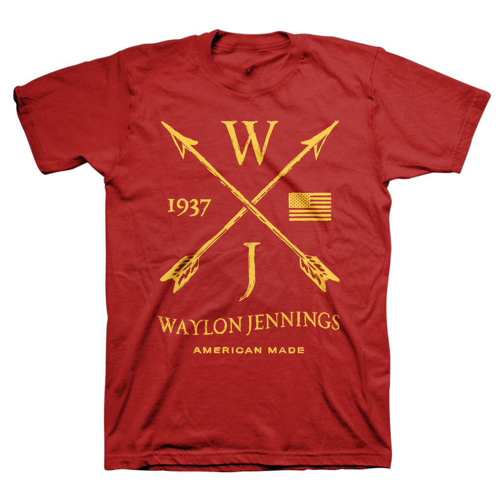 Waylon Jennings Arrows Mens Crewneck Tee Shirt - Men's Tee Shirt - Waylon Jennings Merch Co.