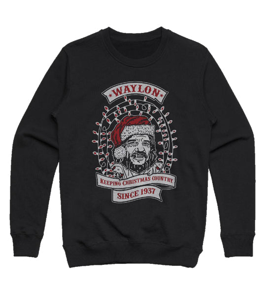 Waylon Jennings Keeping Christmas Country 2019 Holiday Sweatshirt - Men's Tee Shirt - Waylon Jennings Merch Co.