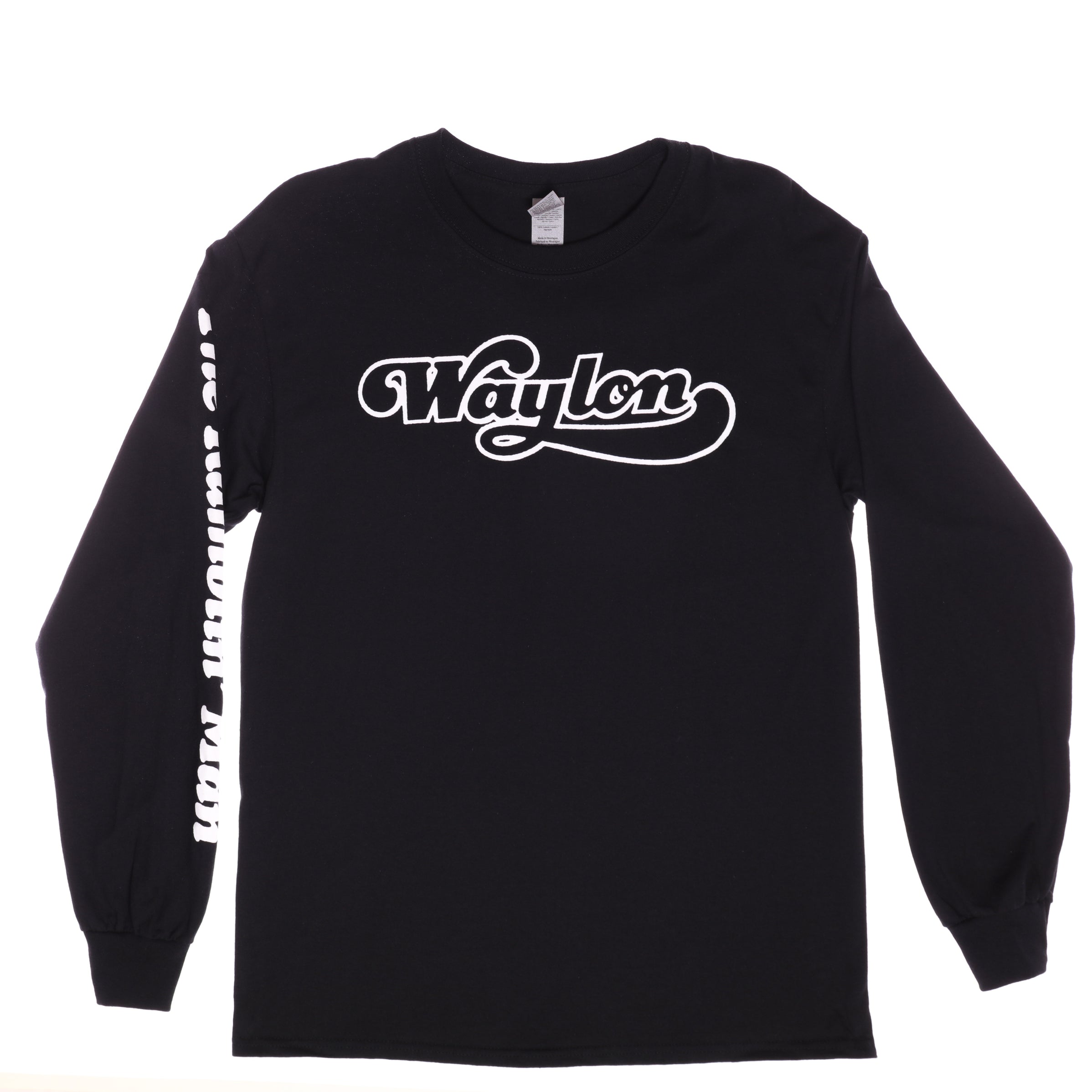 Waylon In Cursive Cursive Logo Waylon Jennings Longsleeve Shirt– Waylon Jennings Merch Co.