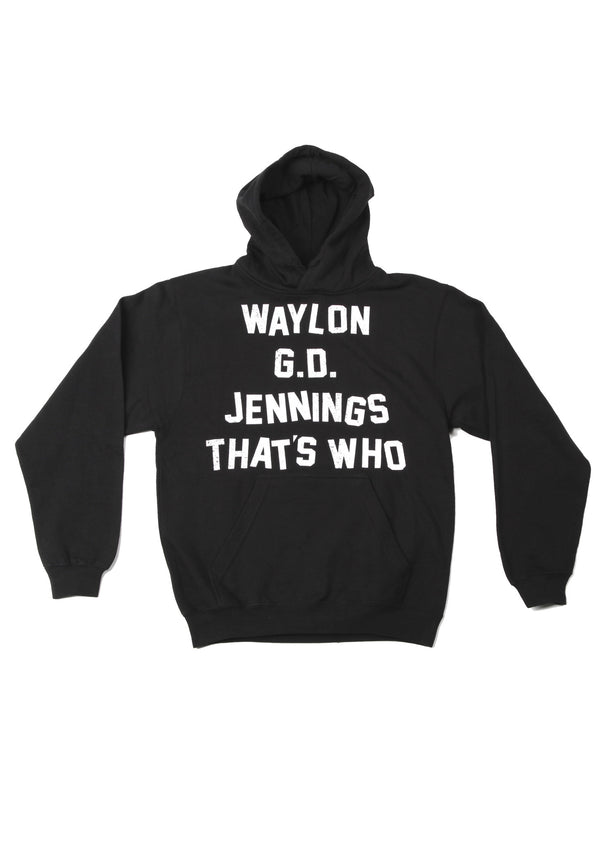 Waylon G.D. Jennings Black Mens Sweatshirt - Men's Tee Shirt - Waylon Jennings Merch Co.