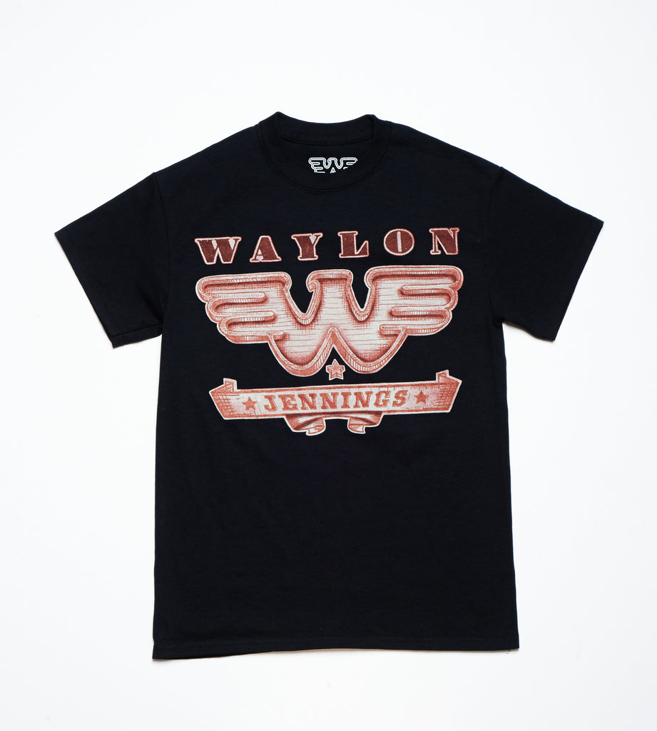 Waylon Jennings Hand Drawn Flying W Men's Tee - Men's Tee Shirt - Waylon Jennings Merch Co.