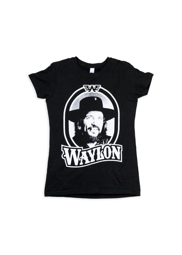 Waylon Jennings Tour '79 Women's Shirt (Black) - Women's Tee Shirt - Waylon Jennings Merch Co.