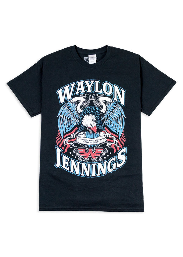 Waylon Jennings Lonesome, On'ry, and Mean Eagle Men's Crewneck Tee Shirt - Men's Tee Shirt - Waylon Jennings Merch Co.