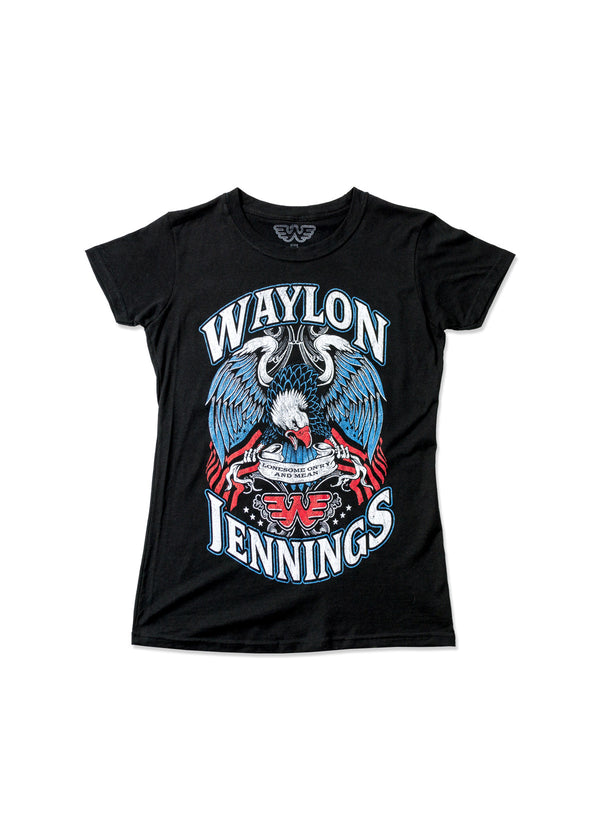 Waylon Jennings Lonesome, On'ry, and Mean Eagle Women's Tee Shirt - Women's Tee Shirt - Waylon Jennings Merch Co.