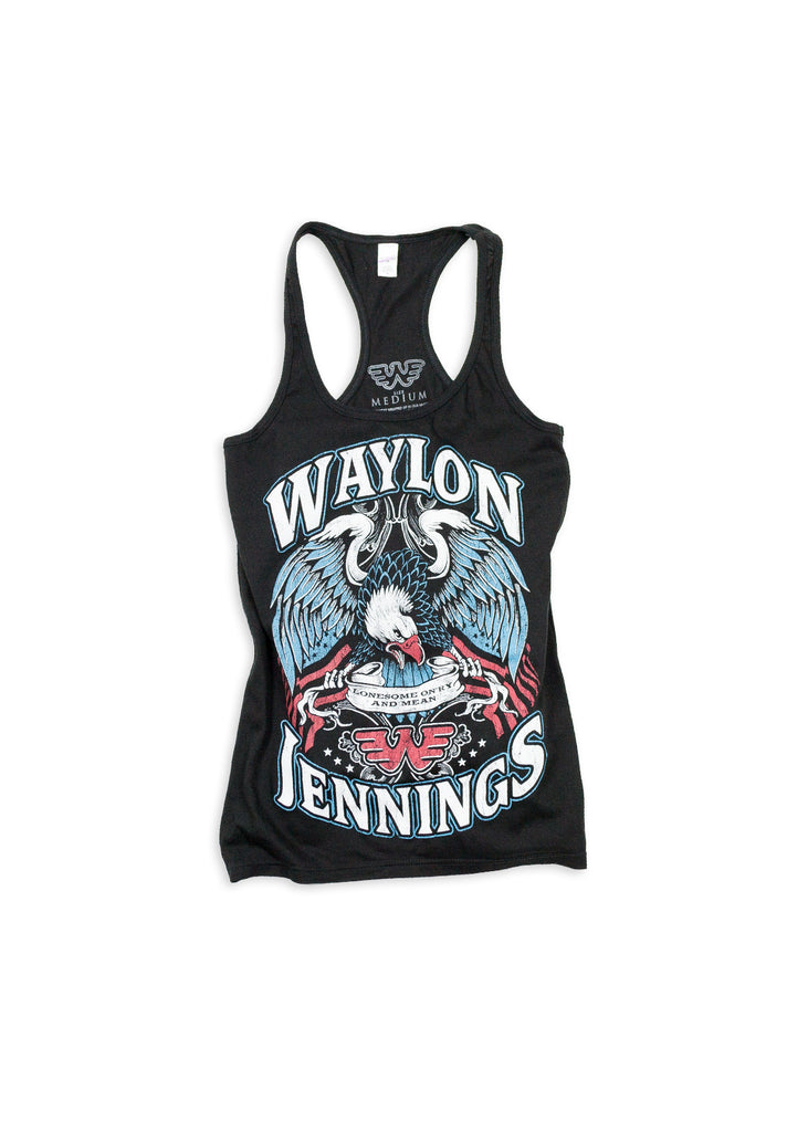 Waylon Jennings Lonesome, On'ry, and Mean Eagle Women's Tank Top - Women's Tank Top - Waylon Jennings Merch Co.