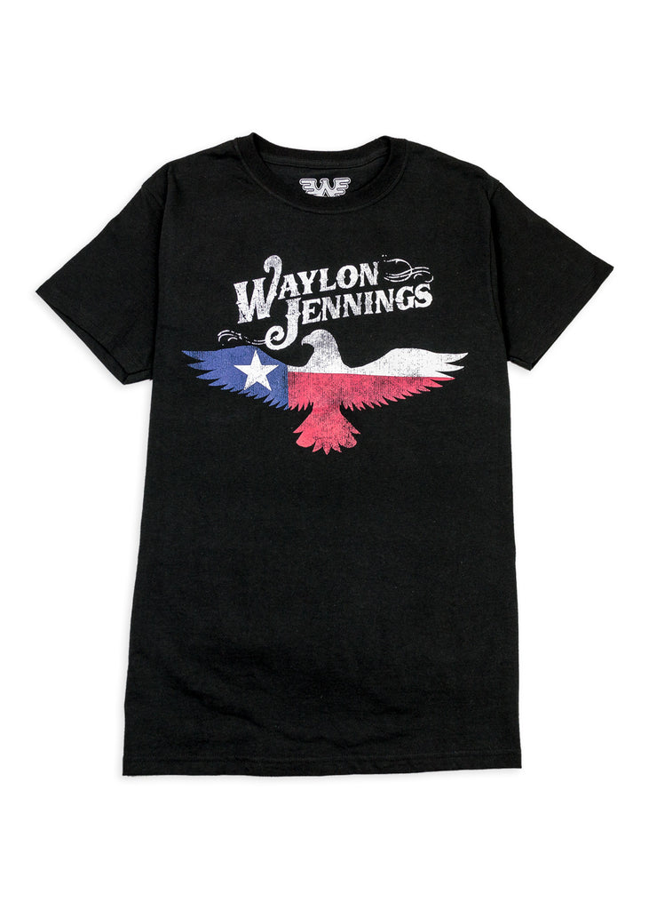 Waylon Jennings Fly High Men's Crewneck Shirt - Men's Tee Shirt - Waylon Jennings Merch Co.