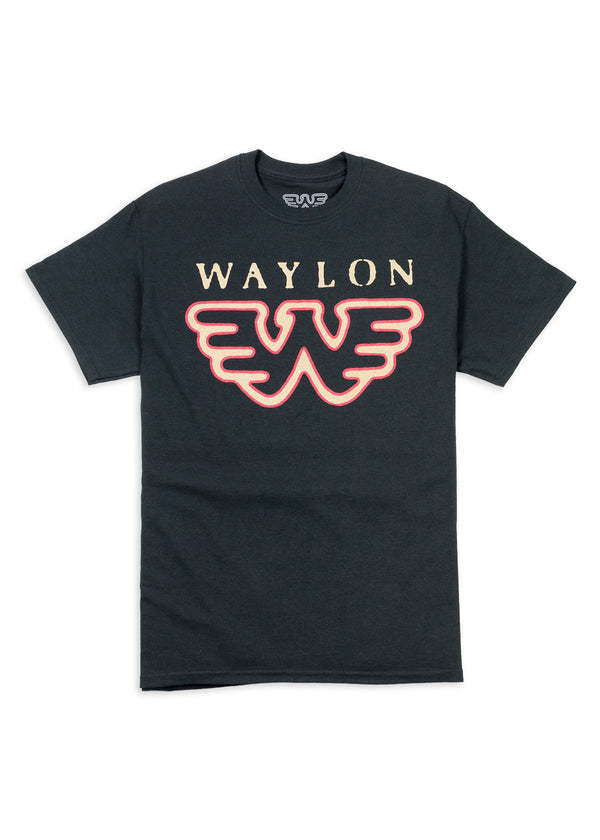 Waylon Jennings Red & Gold Flying W Men's Tee - Men's Tee Shirt - Waylon Jennings Merch Co.