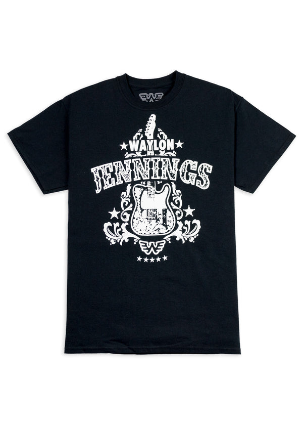 Waylon Jennings Telecaster Guitar Men's Tee - Men's Tee Shirt - Waylon Jennings Merch Co.