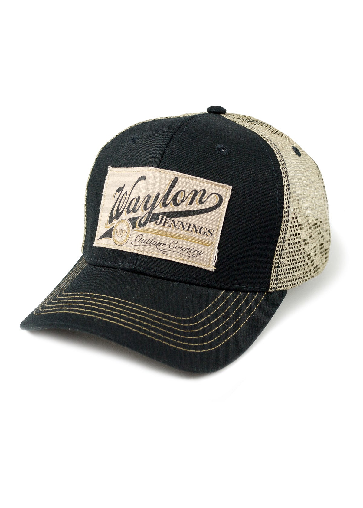 70s Waylon Country Outlaw Embroidered Patch Hat Cap Vintage Trucker Richardson Waylon Jennings Patch Trucker Hat - Richardson 112  main image 3