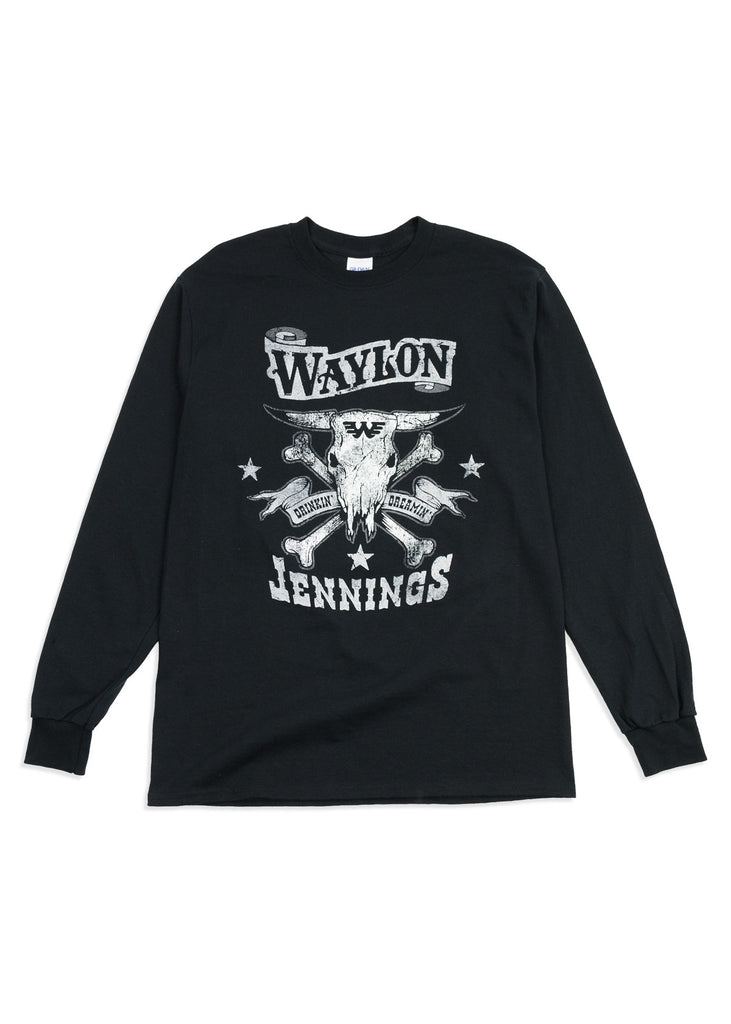 Drinkin' and Dreamin' Waylon Jennings Longsleeve Shirt - Men's Tee Shirt - Waylon Jennings Merch Co.