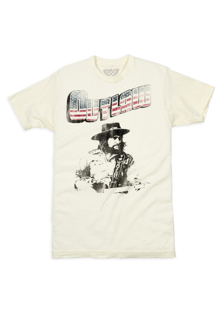 Outlaw Picture of Waylon Jennings with Telecaster Men's Tee Shirt - Men's Tee Shirt - Waylon Jennings Merch Co.
