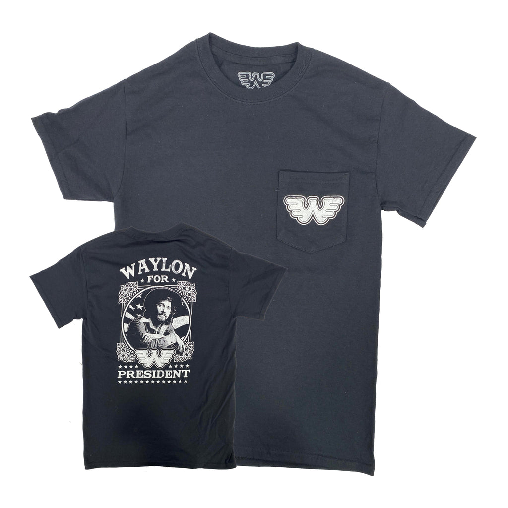 Waylon for President Men's Pocket Tee Shirt - Men's Tee Shirt - Waylon Jennings Merch Co.