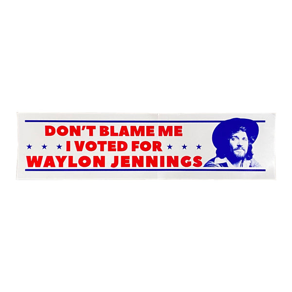 I Voted for Waylon Jennings Bumper Sticker - Stickers - Waylon Jennings Merch Co.