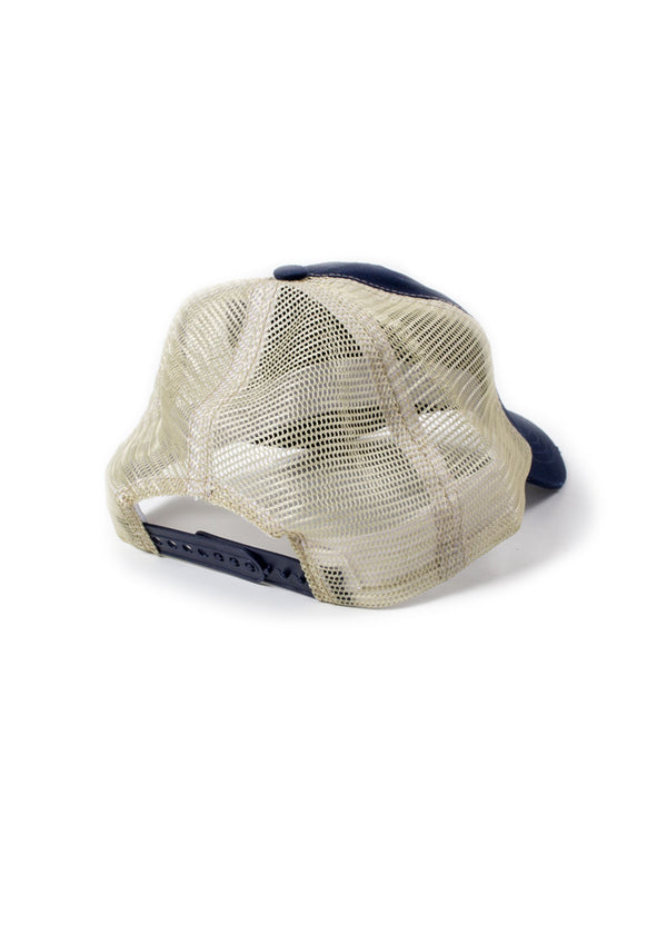 Raised on Waylon Jennings Distressed Navy Trucker Hat - Accessories - Waylon Jennings Merch Co.