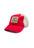 Raised on Waylon Jennings Distressed Red Trucker Hat - Accessories - Waylon Jennings Merch Co.