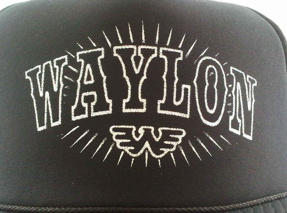 Waylon Jennings Shining Flying W Symbol Americana Trucker Hat - Black - Accessories - Waylon Jennings Merch Co.