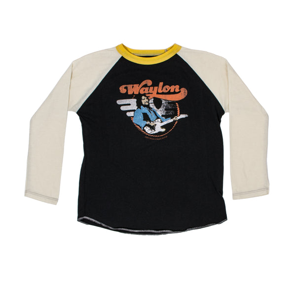 Waylon Jennings Telecaster Guitar Raglan Kid's Tee -  - Waylon Jennings Merch Co.