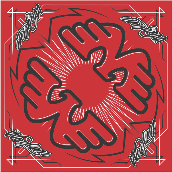 22" Waylon Jennings Red Double Flying W Bandana - Accessories - Waylon Jennings Merch Co.