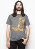 Cowboy Boot Triblend Grey Waylon Jennings Mens Tee Shirt - Men's Tee Shirt - Waylon Jennings Merch Co.