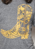 Cowboy Boot Triblend Grey Waylon Jennings Mens Tee Shirt - Men's Tee Shirt - Waylon Jennings Merch Co.