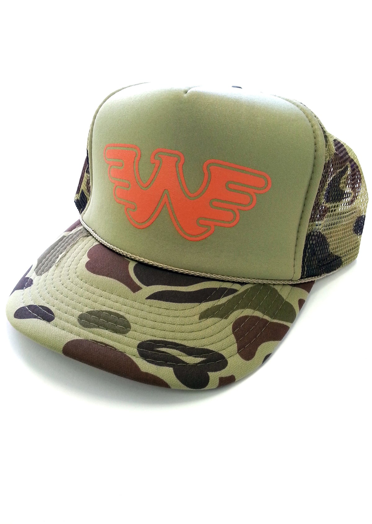 Waylon Jennings Flying W Symbol Trucker Hat - Olive Camo– Waylon
