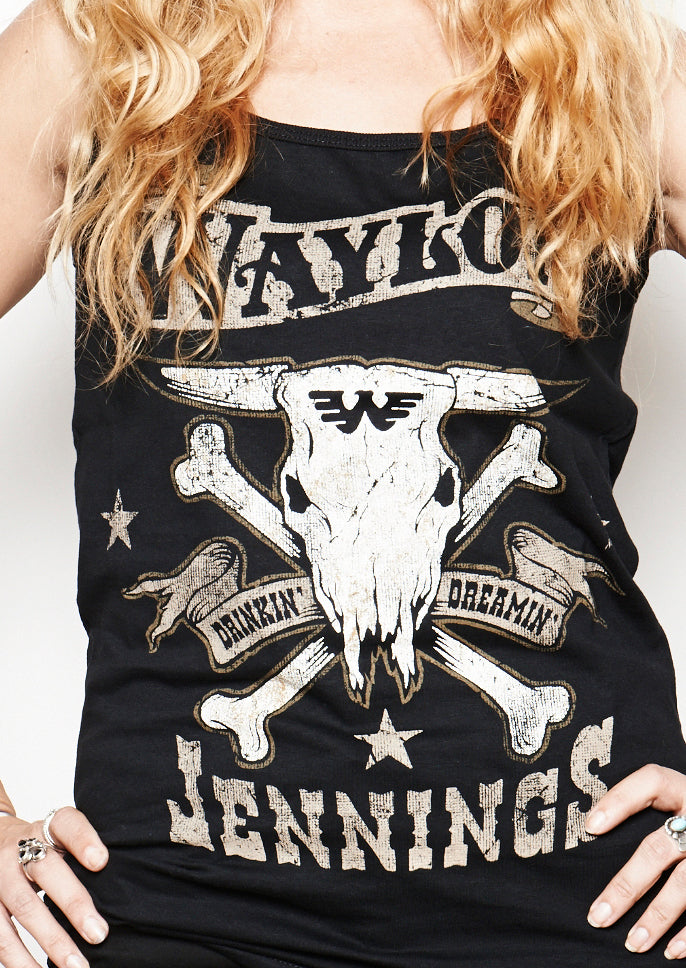 Drinkin' and Dreamin' Waylon Jennings Womens Tank Top - Women's Tank Top - Waylon Jennings Merch Co.