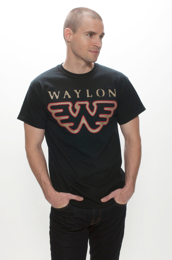 Waylon Jennings Red & Gold Flying W Men's Tee - Men's Tee Shirt - Waylon Jennings Merch Co.