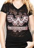 Waylon Jennings Hand Drawn Flying W Semi-Sheer Burnout Women's V-Neck Tee Shirt - Women's Tee Shirt - Waylon Jennings Merch Co.