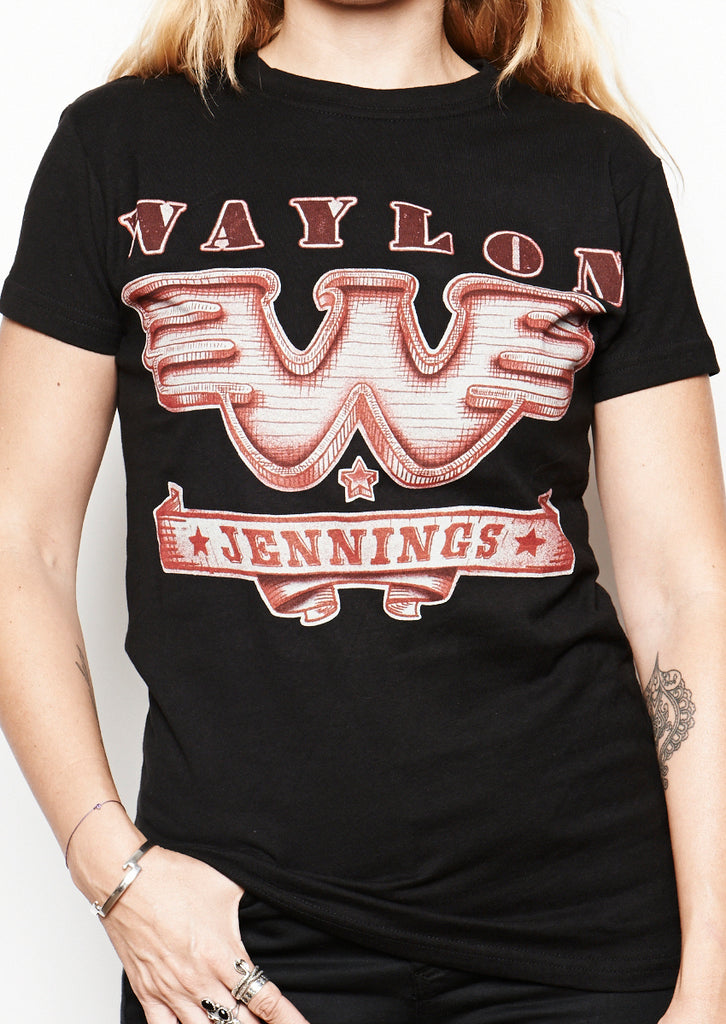 Waylon Jennings Hand Drawn Flying W Women's Tee - Women's Tee Shirt - Waylon Jennings Merch Co.