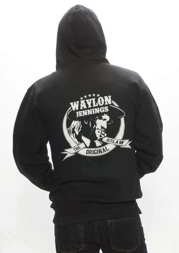 Waylon Jennings Original Outlaw Men's Zip Up Hoodie - Men's Tee Shirt - Waylon Jennings Merch Co.
