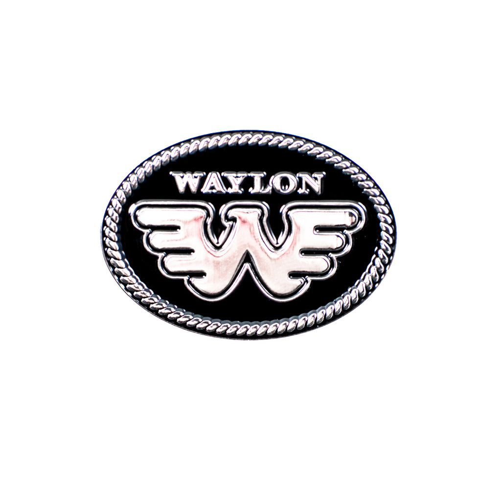 Waylon Flying W Black & White Pin - Accessories - Waylon Jennings Merch Co.