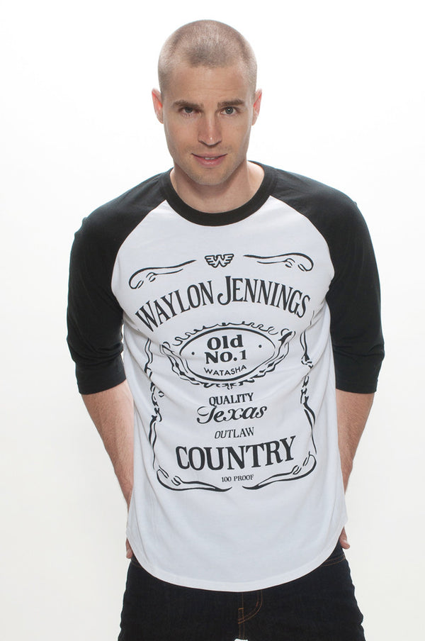 Waylon Jennings Watasha Baseball Tee - Men's Tee Shirt - Waylon Jennings Merch Co.