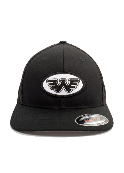 Flying W Oval Patch Waylon Jennings Flexfit Hat (Black) - Accessories - Waylon Jennings Merch Co.