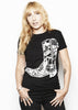 Cowboy Boot Waylon Jennings Womens Tee Shirt - Black - Women's Tee Shirt - Waylon Jennings Merch Co.