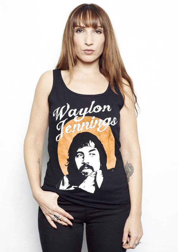 Waylon Jennings Sunset Women's Tank - Men's Tee Shirt - Waylon Jennings Merch Co.