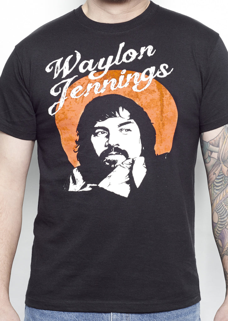 Waylon Jennings Sunset Men's Crew - Men's Tee Shirt - Waylon Jennings Merch Co.