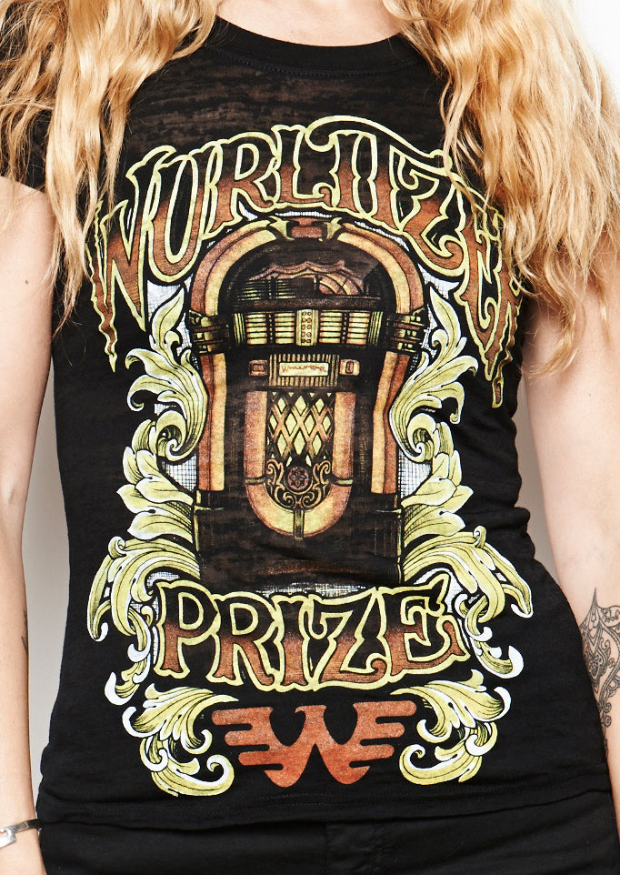 Wurlitzer Prize Waylon Jennings Semi-Sheer Burnout Women's Tee Shirt - Women's Tee Shirt - Waylon Jennings Merch Co.